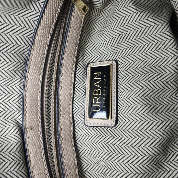 Urban Expressions Womens Python Print Tote Handbag Size Large Beige Brown - Picture 4 of 8